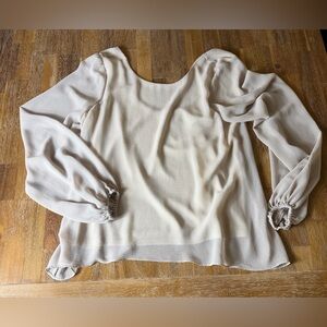 Show Me Your MuMu Ivory Chiffon Blouse